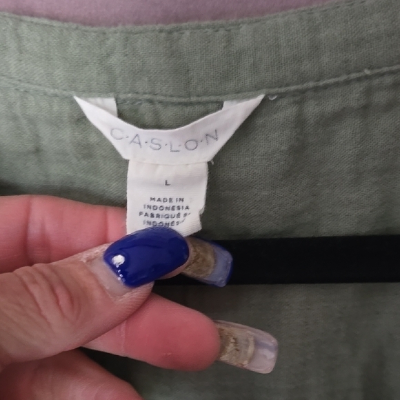 Caslon Green Mandarin Collar Tunic - Picture 2 of 8